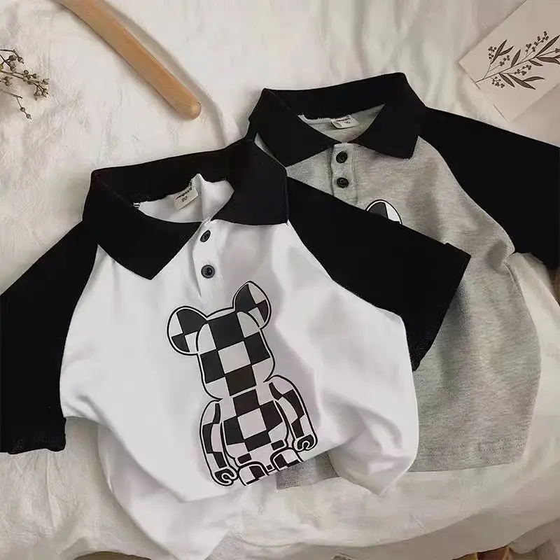

Boys' Short-Sleeved Cotton Polo Shirt 2022 New Summer Children's Fashionable Top Children's All-Match T-shirt