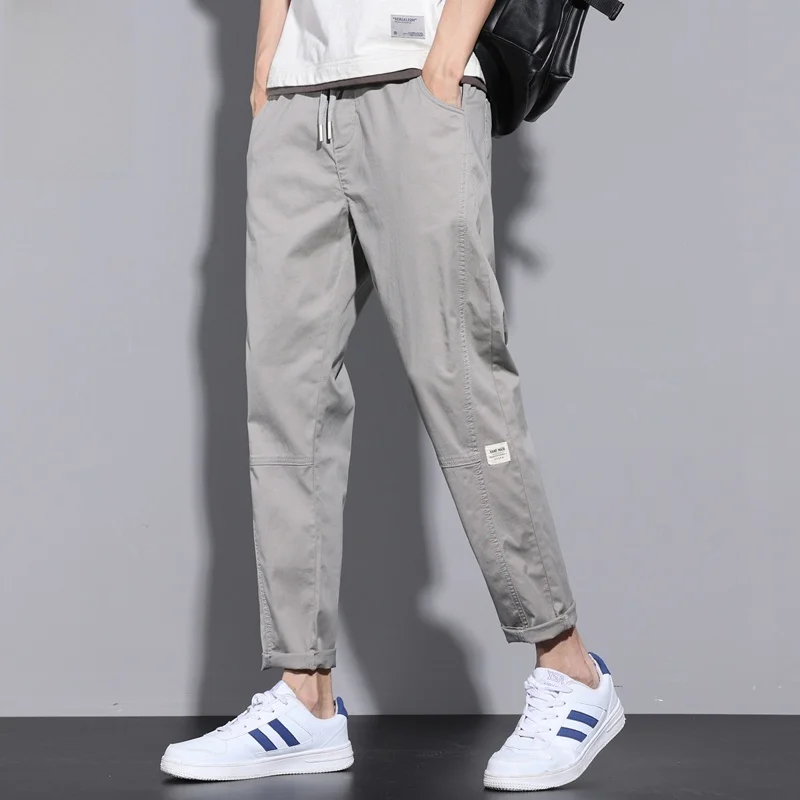 

Мужские спортивные брюки Slim Fit, укороченные, повседневные, летние, новые, модные, длинные, молодежные, для активного отдыха, хлопковые