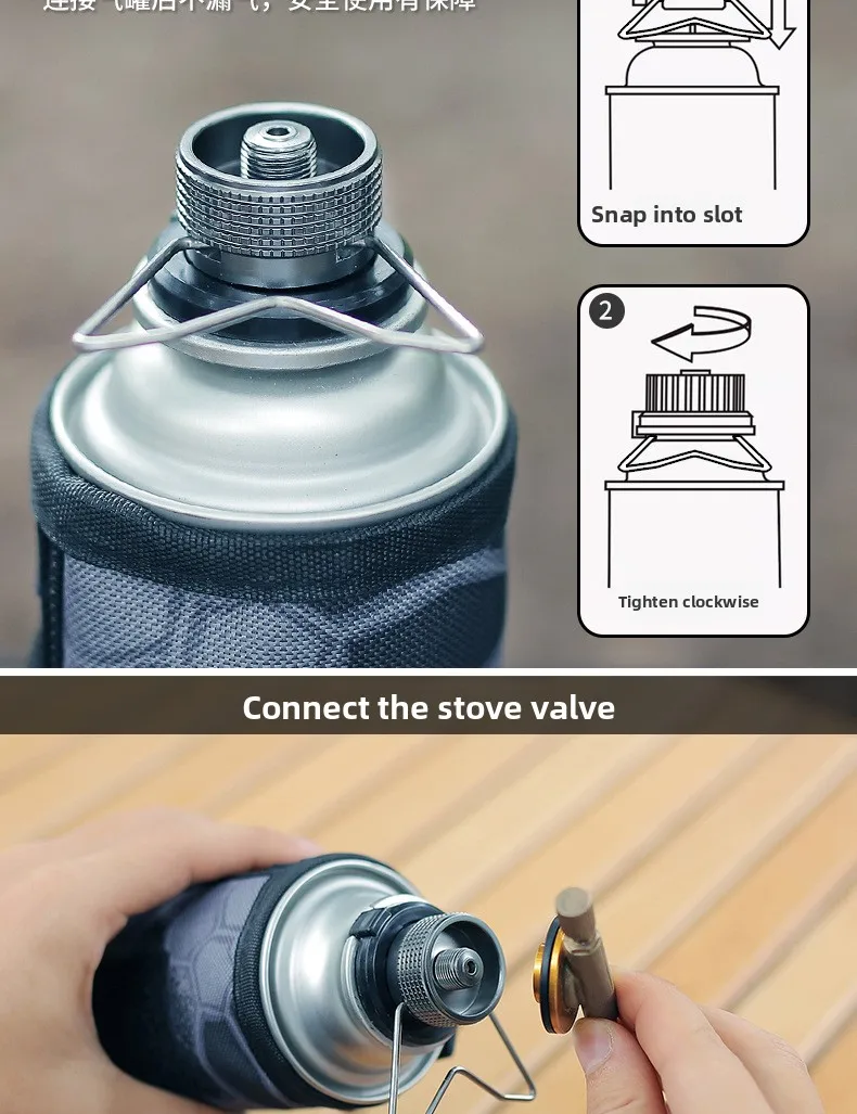 Butan Adapter Mit Halterung Outdoor Butan Gas Umwandlung Joint Camping Herd Adapter Schraube Ventil Ausgang Düse Flasche Adapter – Detail 6