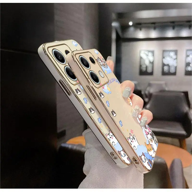 13 CloudyCat Luxury Plating Phone Case For Xiaomi Redmi Note 13Pro 13ProPlus 12Turbo 11T 11Pro 11 11S 11SE 12 12R 12Pro Cover