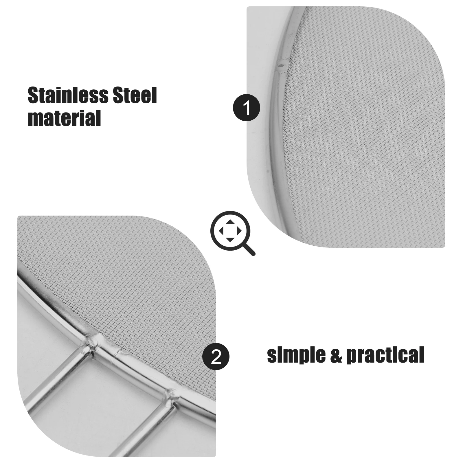 

3Pcs Stainless Steel Splatter Screen Guards Mesh Strainer for Pots Pans Skillets with Handles Kitchen Cooking Protection