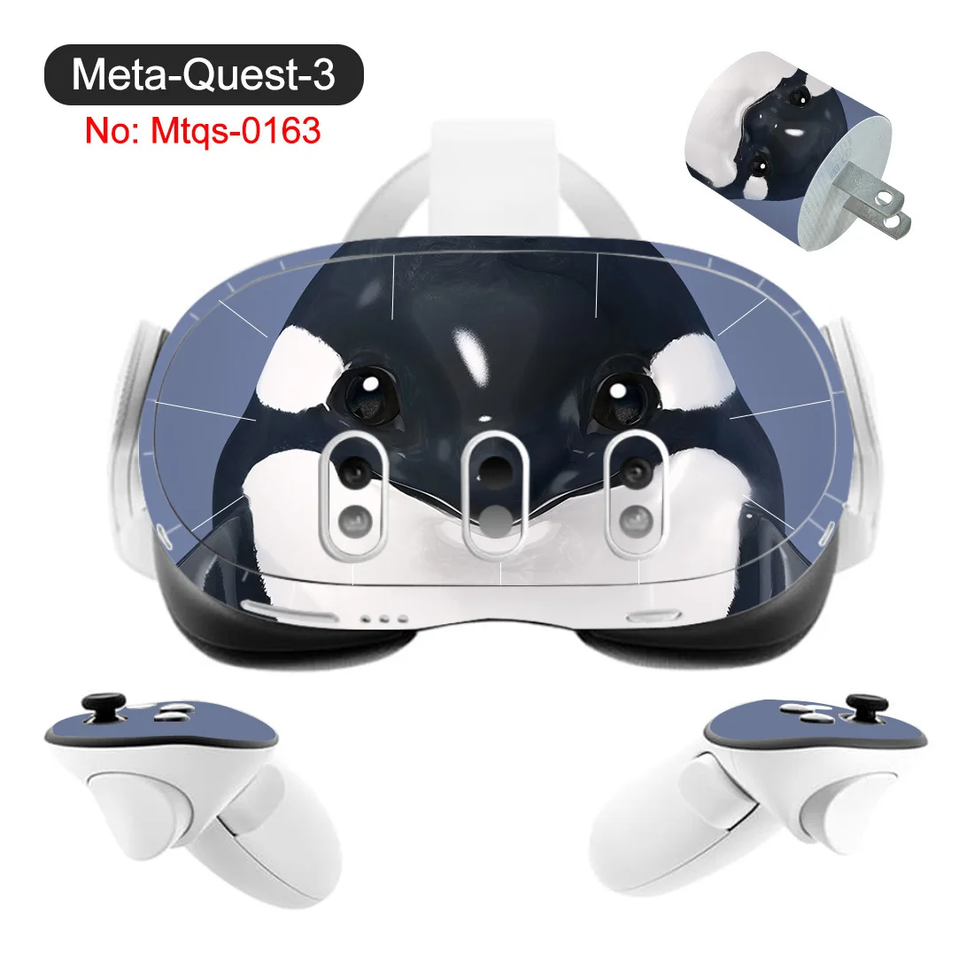 Removable Vinyl Sticker for Meta Quest 3 No Residue Protective VR Headset Skin