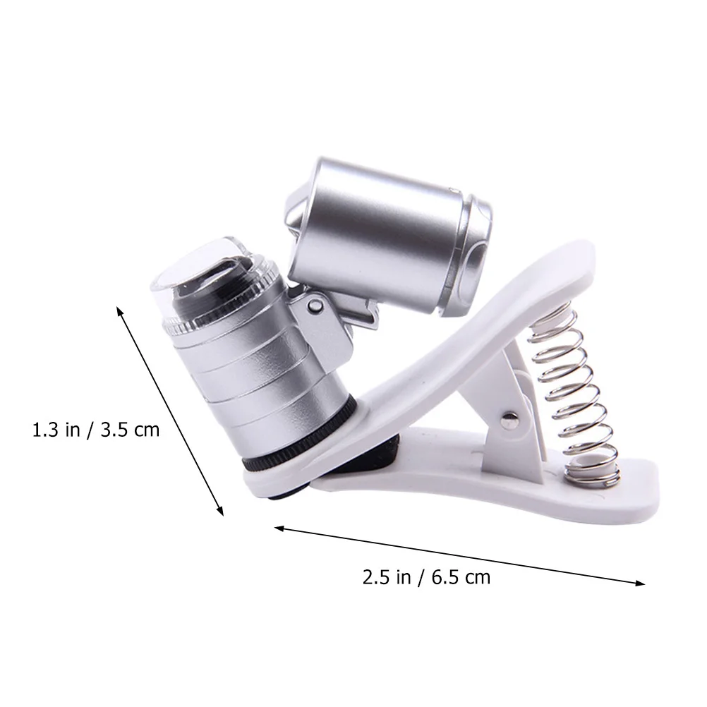 

1pc 60X Clip-On Microscope For Magnifier Jewelry Identification Currency Appraisal Lens Tool