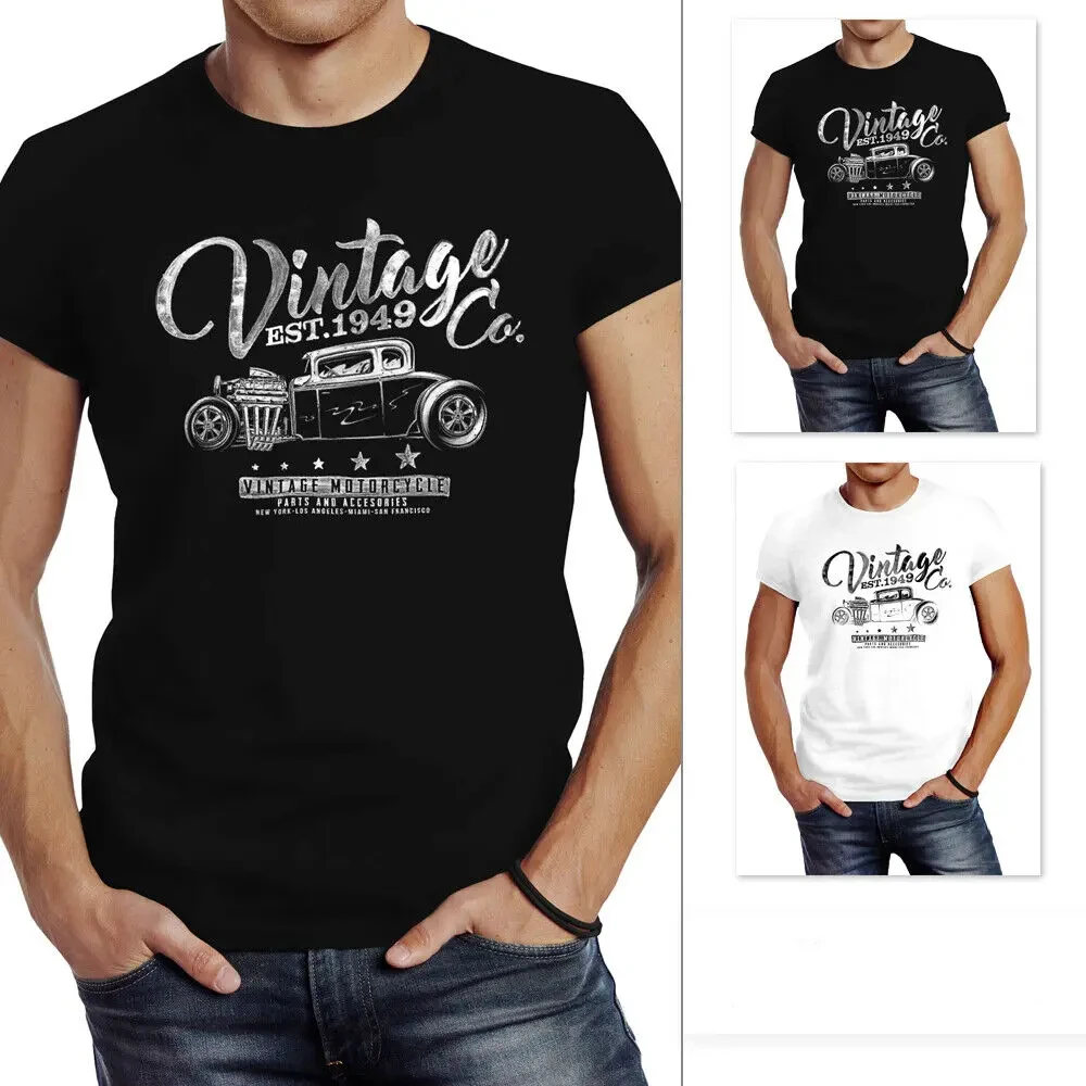 

Oldschool Hot Rod Retro Auto Vintage Car T-Shirt 100% Cotton O-Neck Short Sleeve Summer Casual Mens T-shirt Size S-3XL