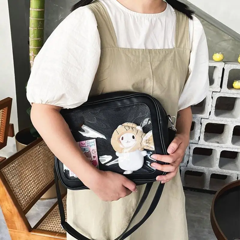 

63HC Luxury Pu Ita Bag Crossbody Women Sweet Bags Transparent Pocket