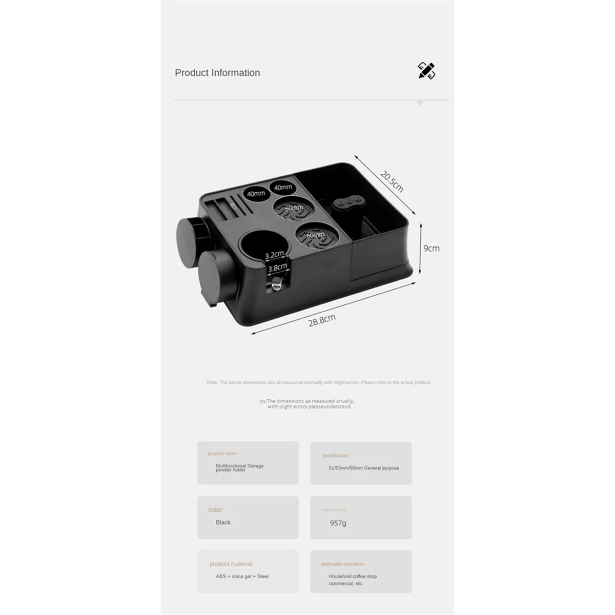 حامل سدادة القهوة حامل فلتر القهوة غير قابل للانزلاق محطة دك الاسبريسو قوس تخزين متعدد الوظائف لمتجر المقهى-T33C #3