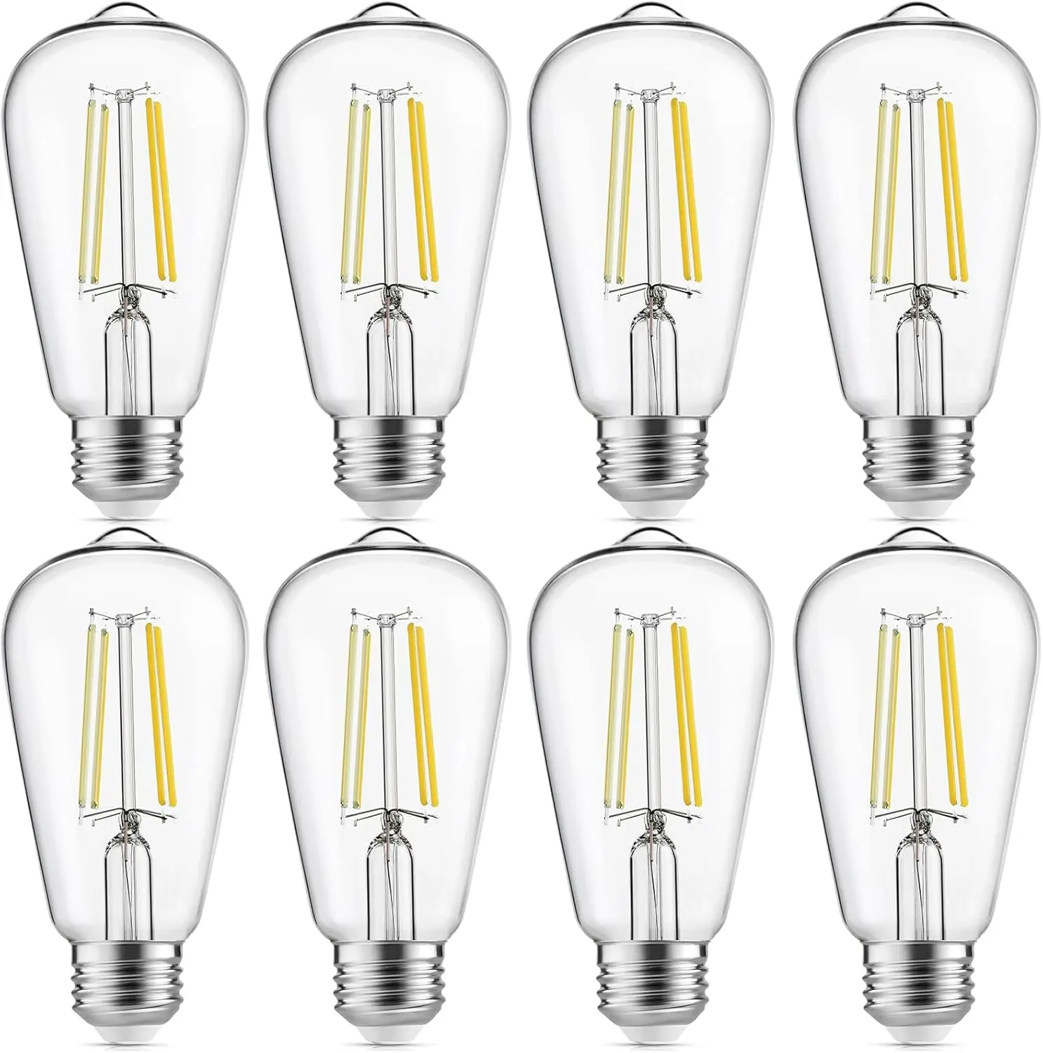 

Dimmable Vintage LED Bulbs, 60W Equivalent, 4000K Cool White, E26 Base, 6W, 750LM, 90+ CRI, 8 Pack