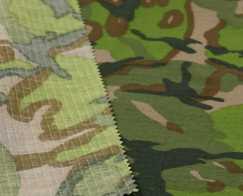 1.5M Width Big Five Leaves Camouflage Fabric TC Grid Vietnam War Classic Camo Clothes Quick Dry Soft for DIY Uniform