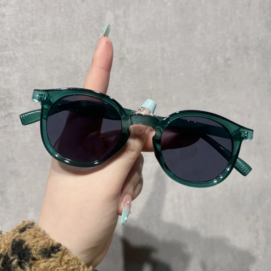 1Pc Unisex Sunglasses New Trendy Round Frame Personality Fashion High-End Style Street Style Couple Face-Shaping Daily Outing Va