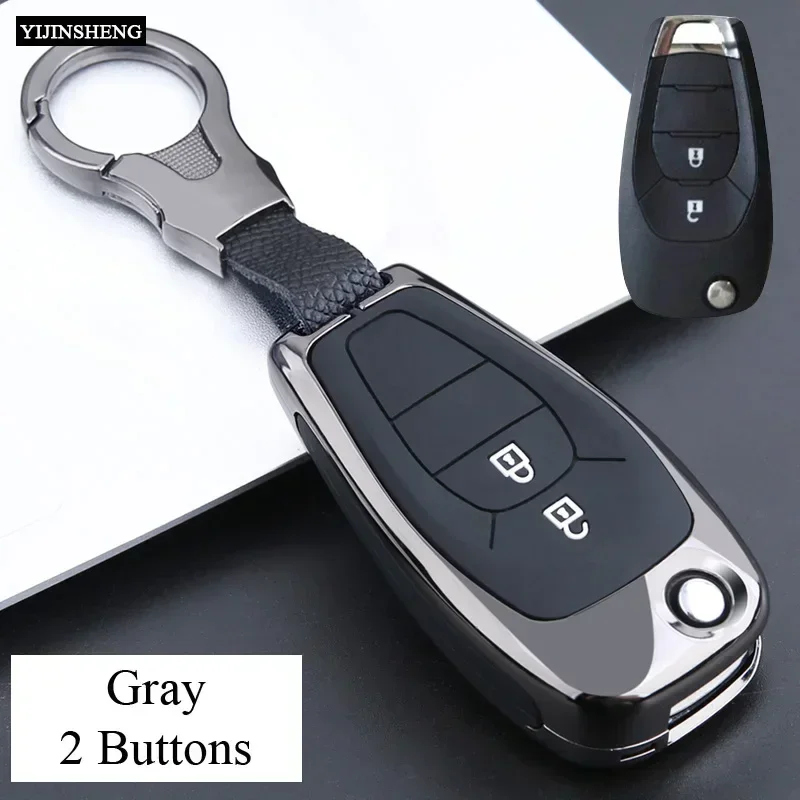 Zinc Alloy+Silicone Full Cover Car Key Case for Chevrolet Cruze Cross Cobalt Captiva Spark Sonic Aveo Tracker Onix RS Malibu