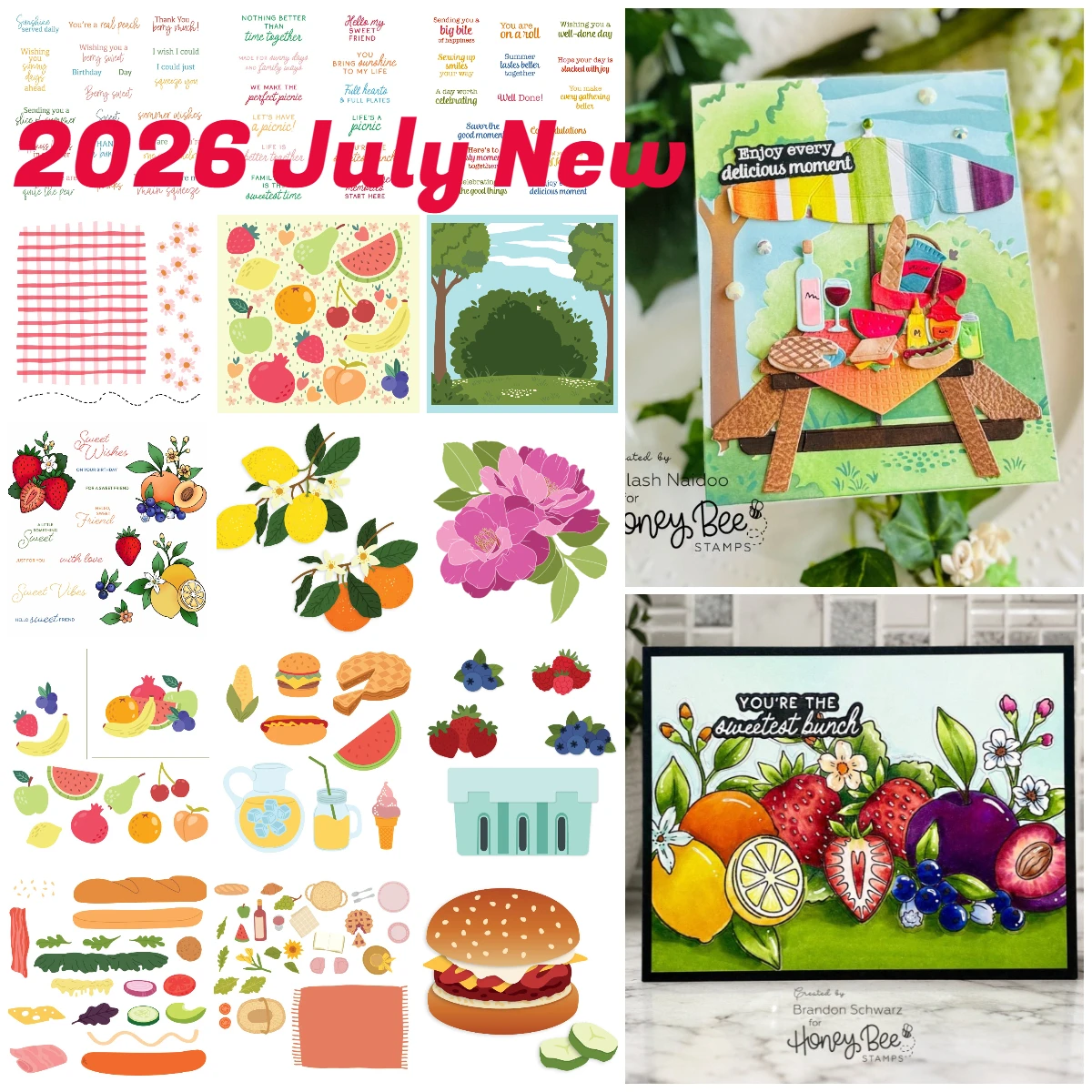 Berry Sweet Summer Perfect Picnic 2026 Neu eingetroffen: Metall-Stanzformen und Stempel für Scrapbooking, DIY-Dekoration, Basteln und Prägung