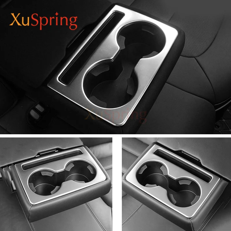 Car Chrome Rear Seat Drink Cup Holder For Mazda CX5 2017 2018 2019 2020 2021 KF Cover Sticker Bezel Surround Frame Accessories