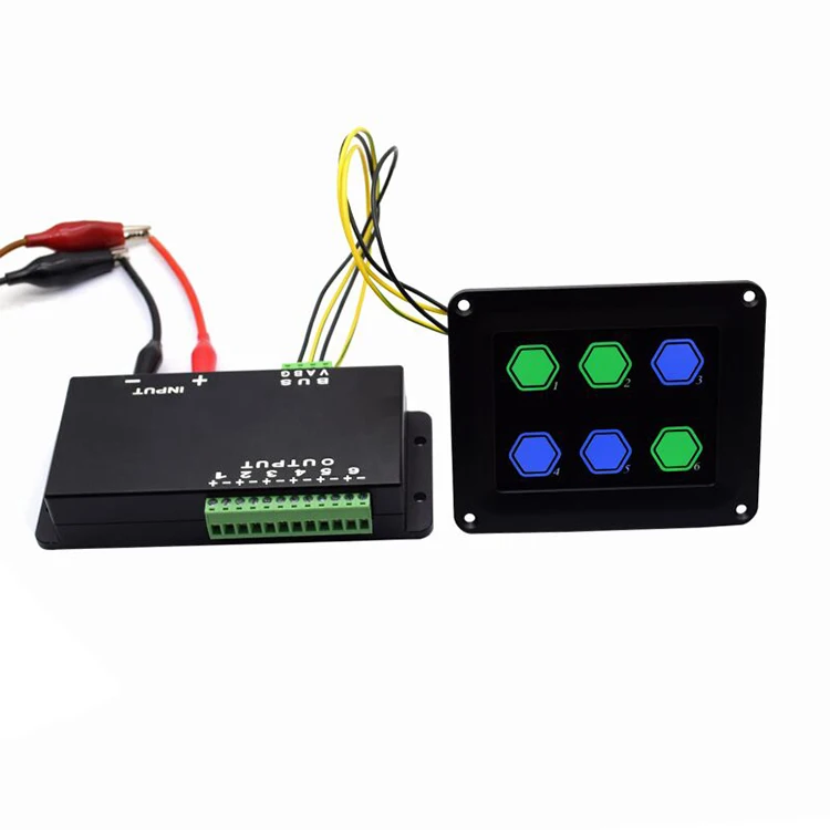 Auto on off led 6 Gang Mounted kit auto rocker switch car light bar Touch Control panel