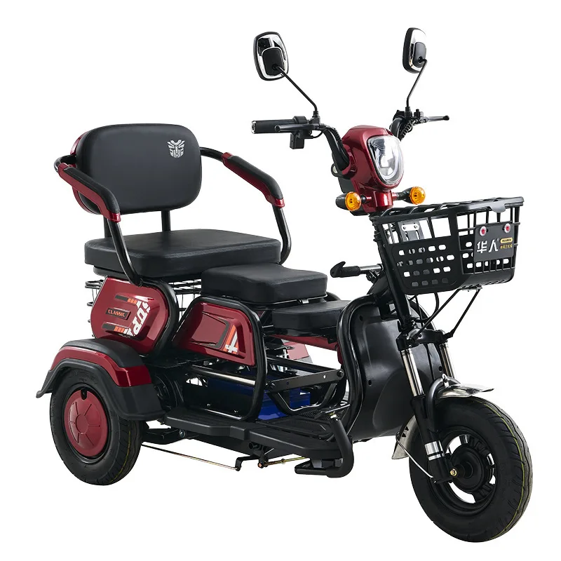 1000W72V22Ah Three Passenger Mobility 3Wheel E-Trike Leisure Electric Scooter For Seniors Parent-child Daily School Kids Shuttle