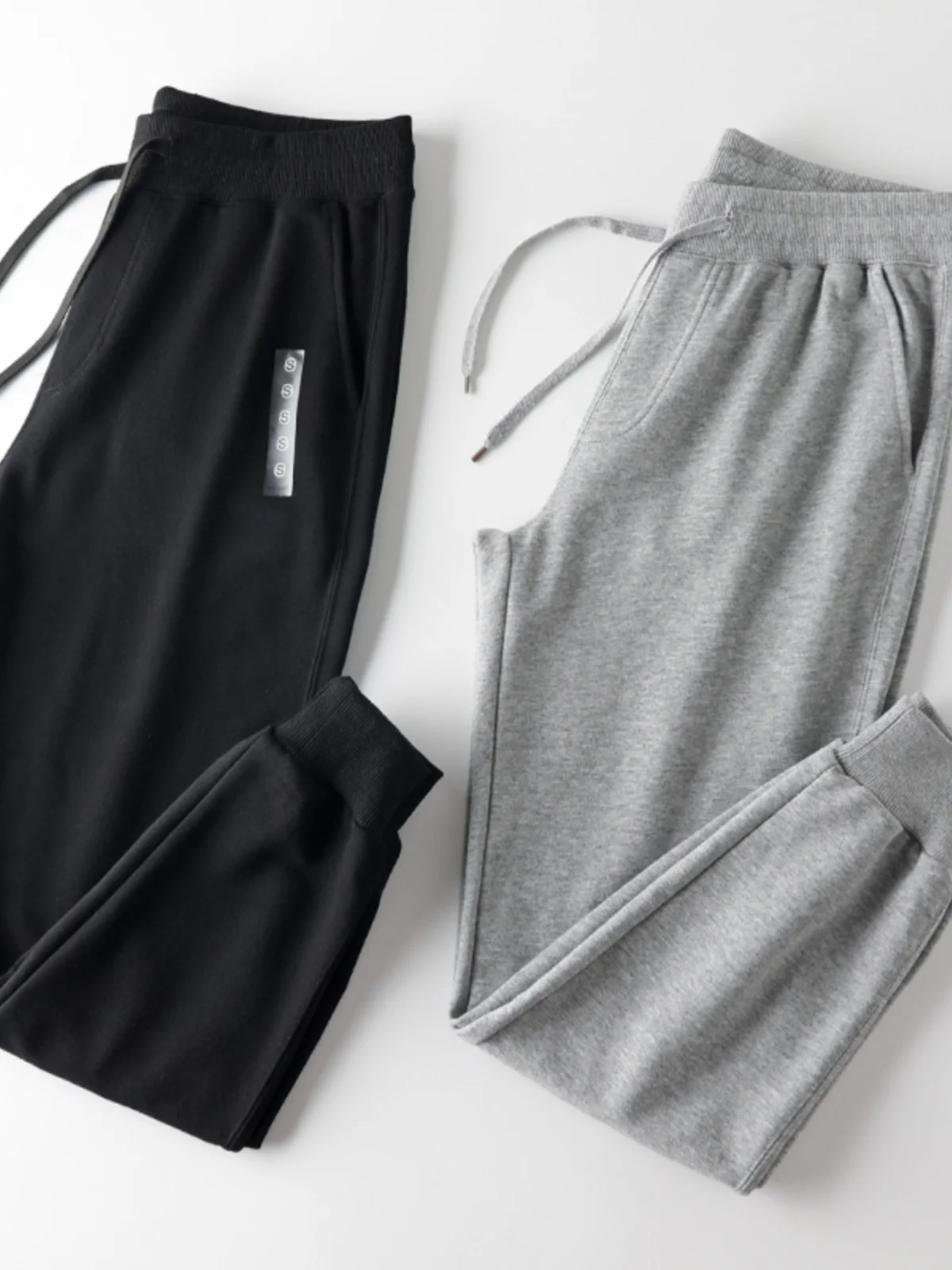 

Мужские повседневные хлопковые спортивные штаны свободного покроя, базовые удобные прямые длинные брюки для примерочной комнаты, осенний сезон