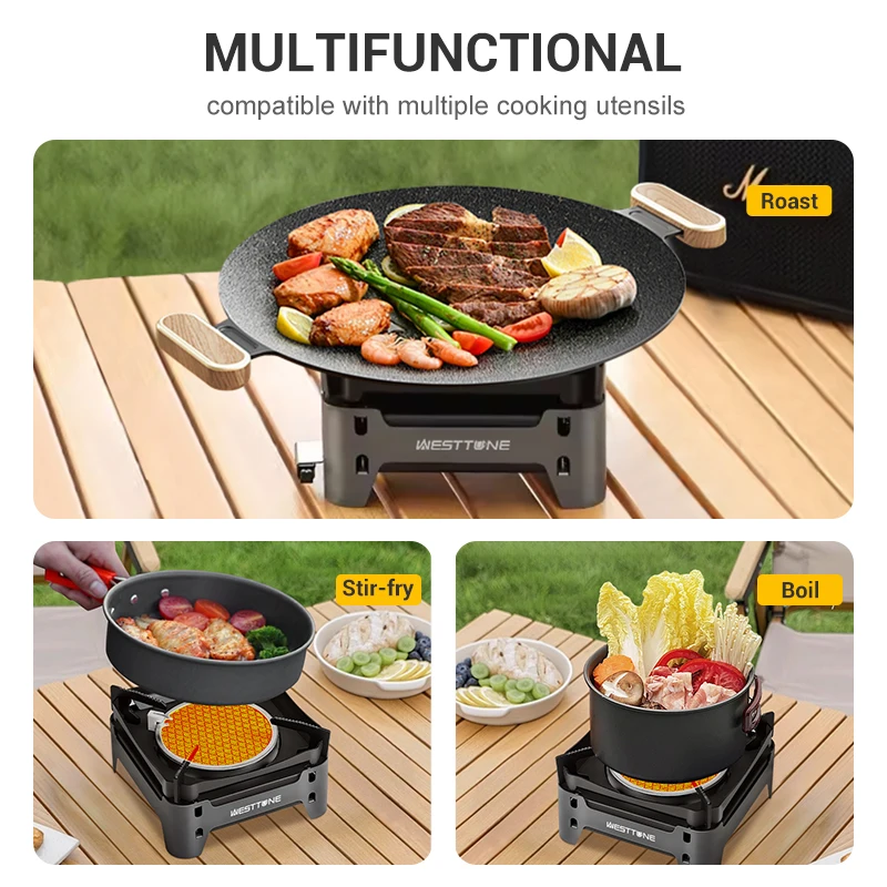 WESTTUNE Outdoor Infrared Combustion Stove Portable Cooking Burner 3600W Gas Stove with Electronic Ignition for Camping Picnic view 5