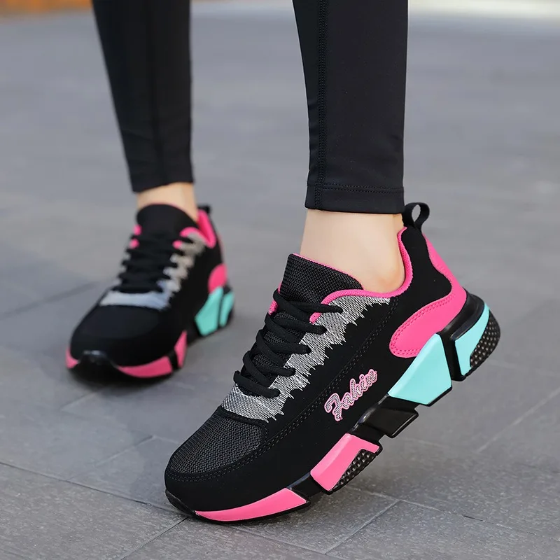 Zapatillas deportivas para mujer, zapatos de tenis para correr, informales, con plataforma, a la moda, cómodos y elegantes, tendencia atlética, 2024