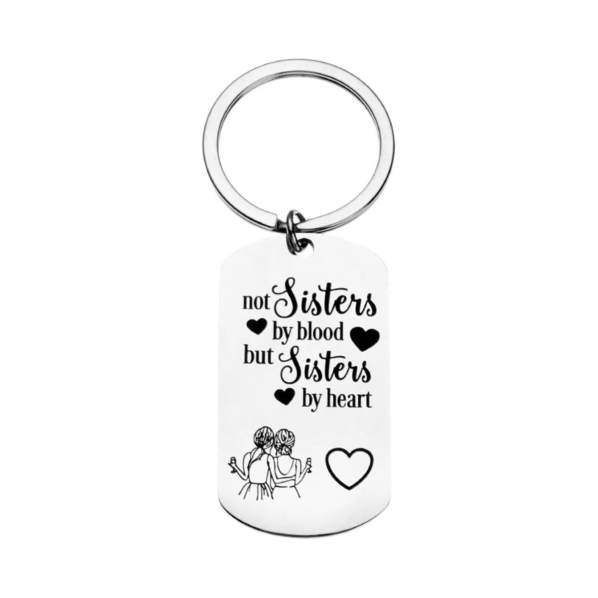 For Women Teen Girls Keychain Friendship Gifts for Birthday Gifts-Not By Blood By Heart