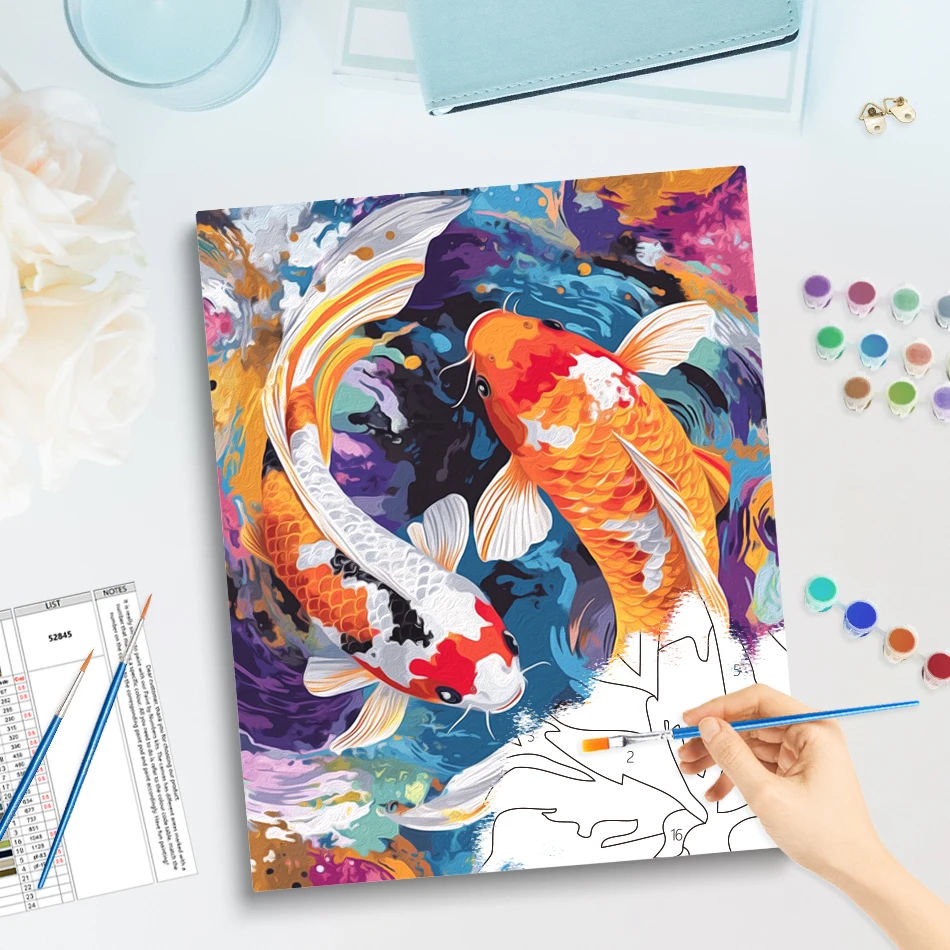 GATYZTORY Malen nach Zahlen für Erwachsene, Tierzeichnung auf Leinwand, Acryl-Wandkunst, Malen nach Zahlen, dekorative Gemälde, DIY-Set