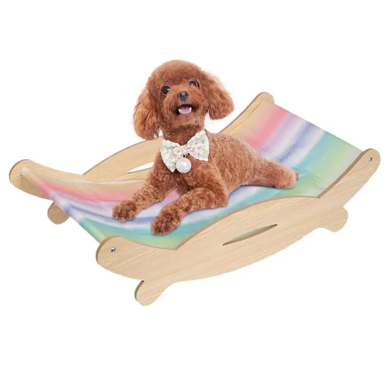 

Lounger For Cat Cooling Indoor Cat Beach Chair Wooden Kitten Hammock Lounger For Indoor Outdoor Scratch-resistant Puppy Sofa Bed
