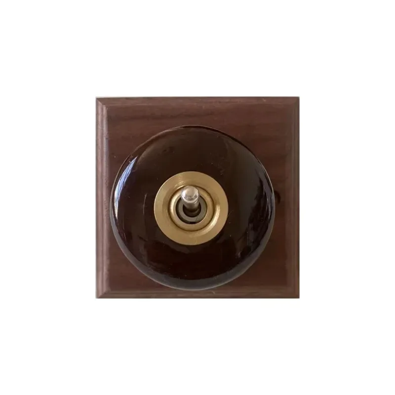 High Quality Brass Ceramic Base Hand Dial Japanese Style Surface Mounted Homestay Round Switch