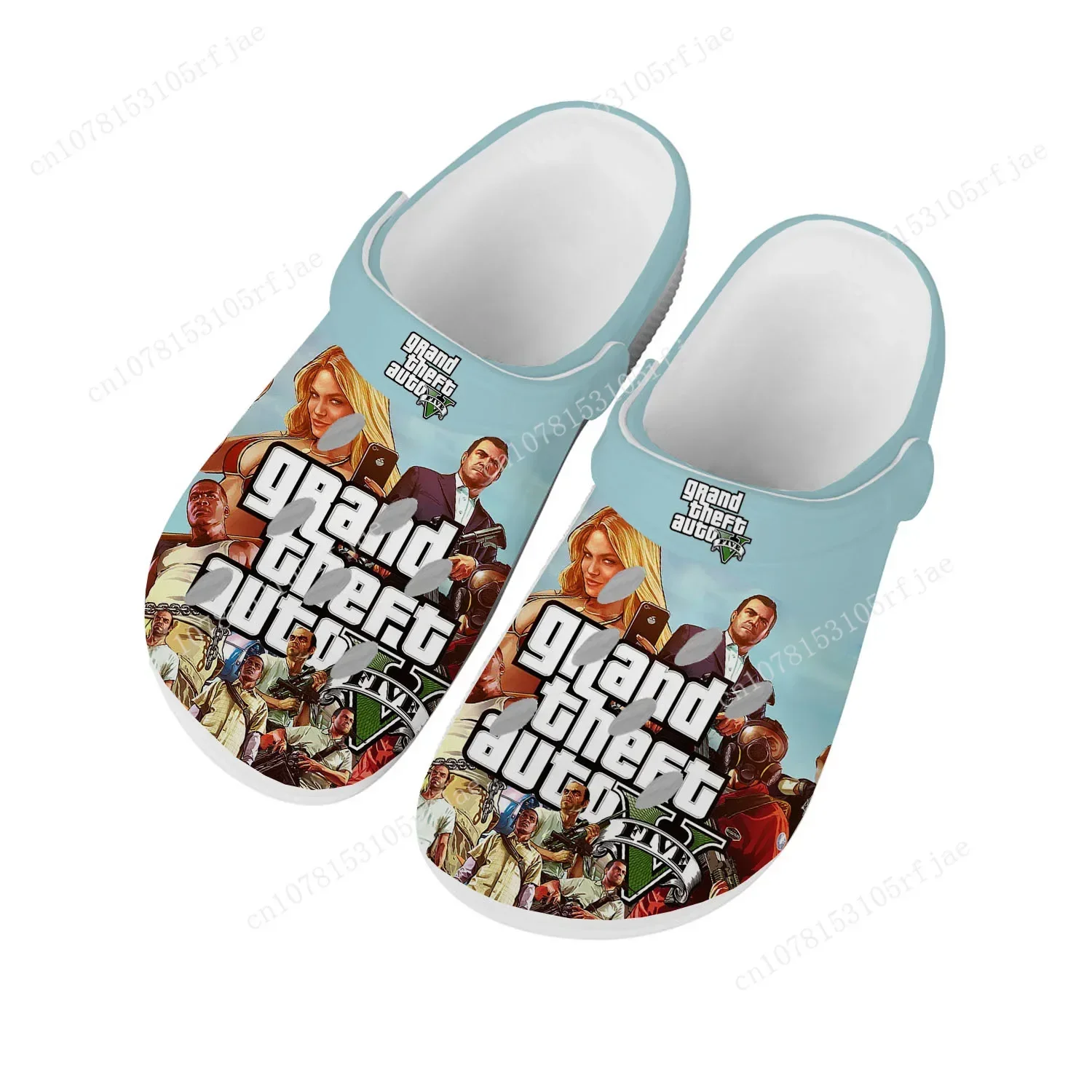 

Grand Theft Auto V 5 Home Clogs Mens Womens Teenager Custom Built Water Shoes GTA Five Game Garden Beach Hole Slippers Sandals