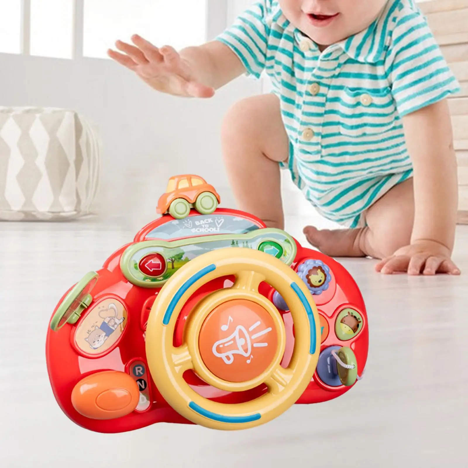 Steering wheel toy, educational music toy, car toy, portable interactive