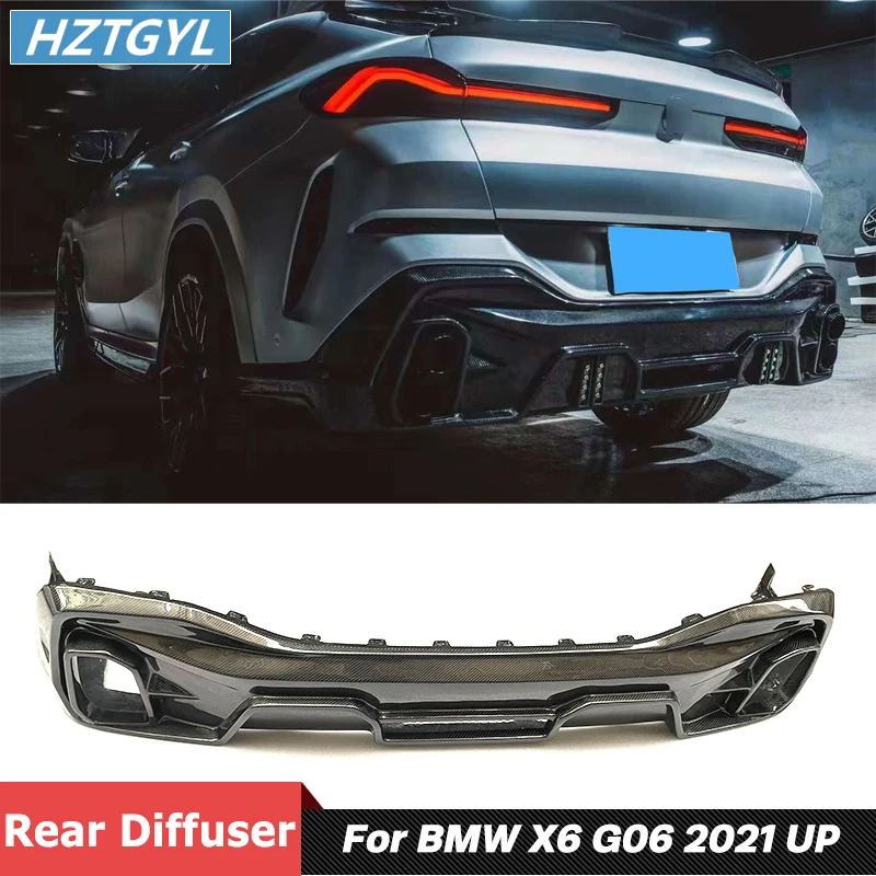 

L Style Carbon Fiber Material Rear Bumper Lip Diffuser For BMW X6 G06 Tuning 2021 Up