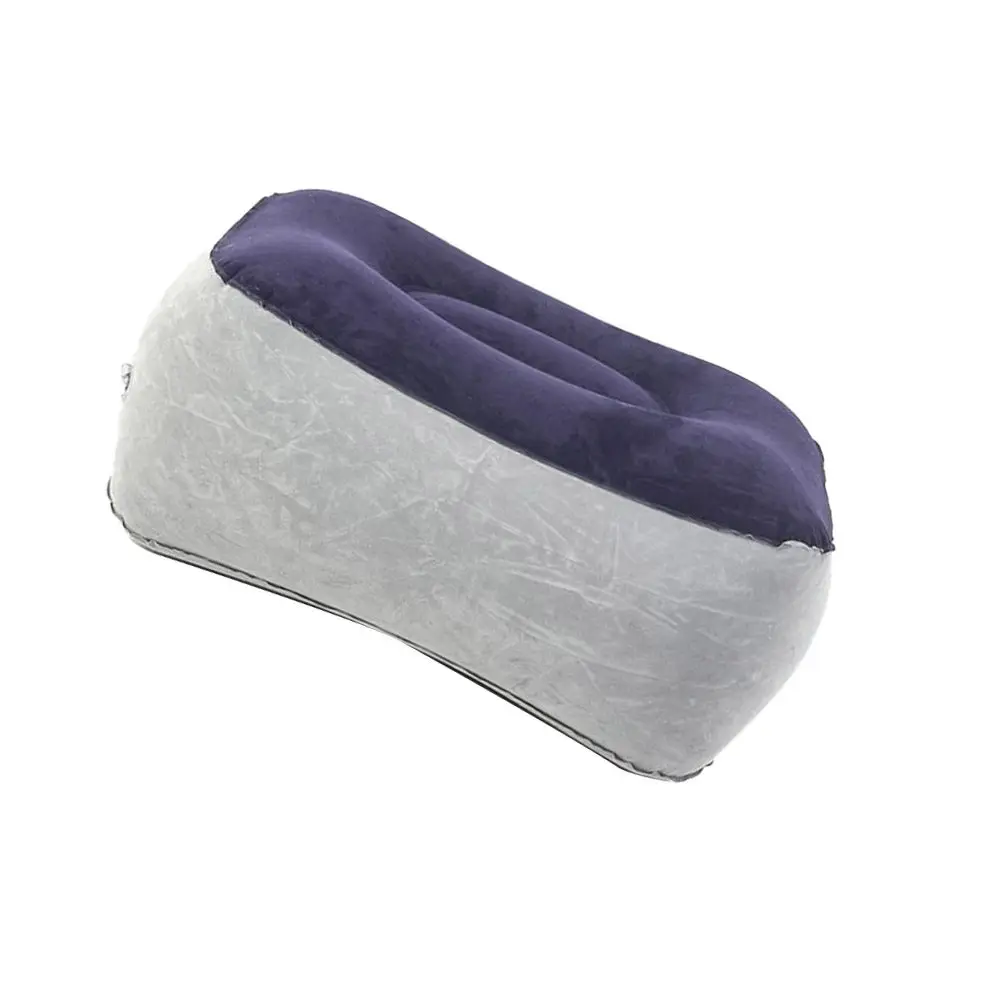 Inflatable Travel Footrest Foot Stool Leg Rest Pillow Airplane Cushion Gray Blue Without Inflation Tool Portable Comfortable Leg