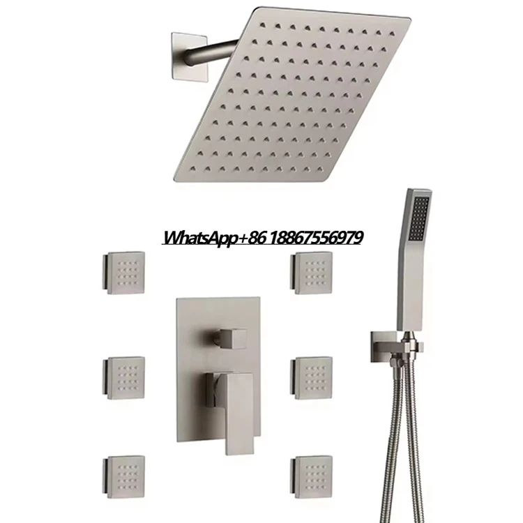 

Wall Mounted Luxury Shower Set Brass Shower and Tub Faucets Rain Shower Set