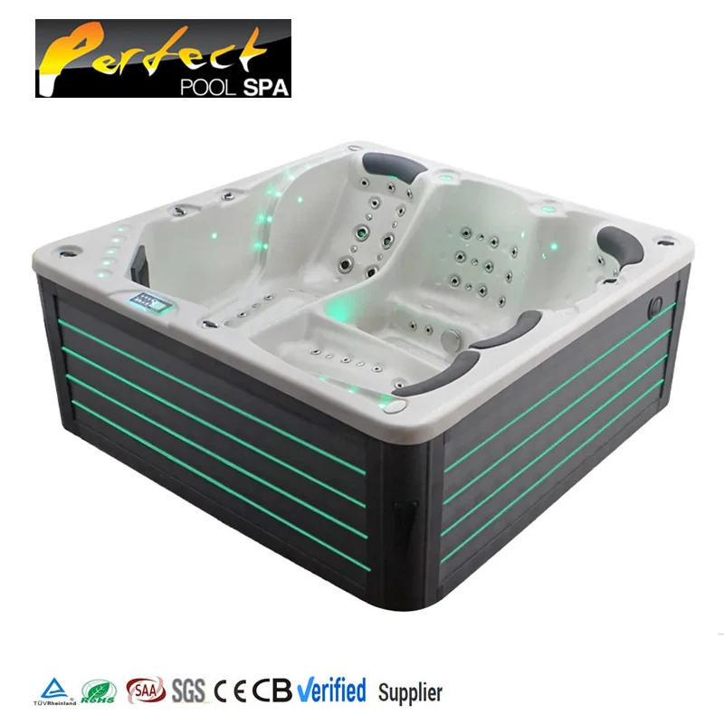 High Configuration Hot Tub Outdoor Spa With Overflow Luxury LED Function 6 Person Spa Tub