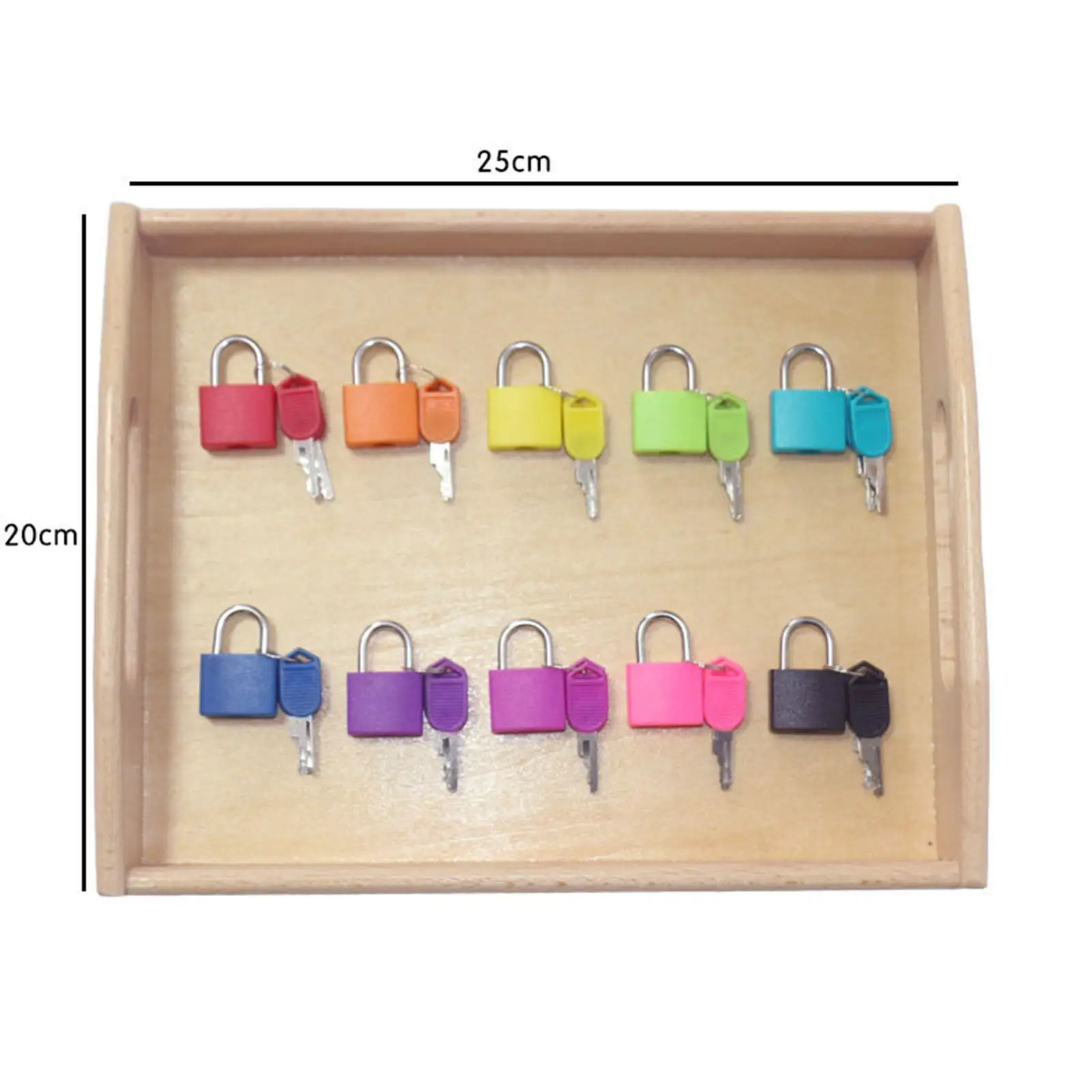 

10x Color Montessori Matching Colorful Keys And Locks Set , 10 Locks and Tray