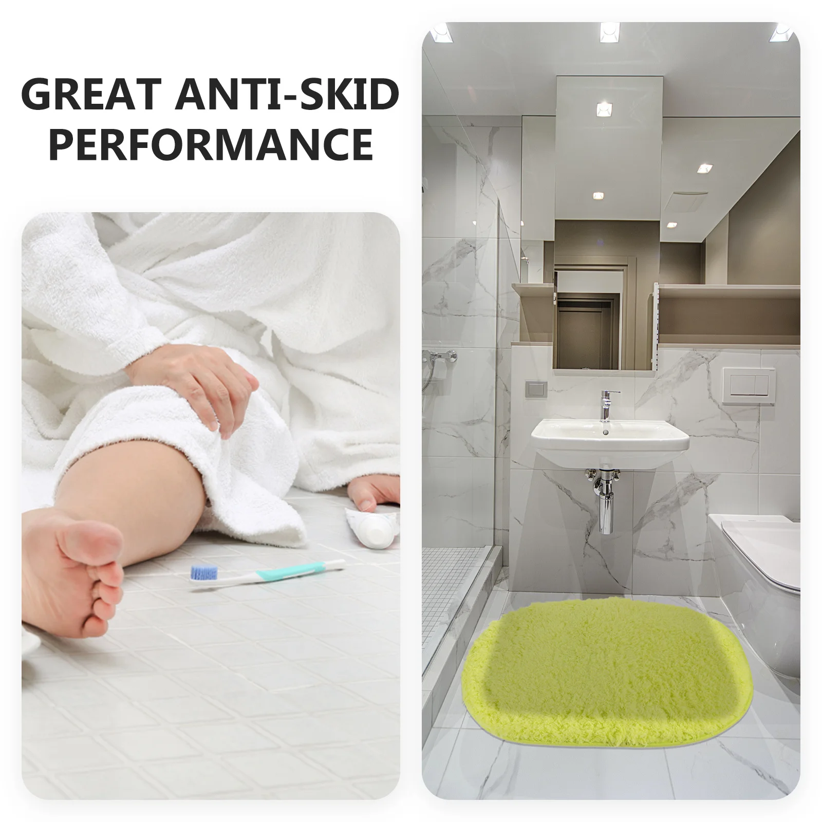 

Oval Non-Slip Bathroom Mat Soft Comfortable Washable Floor Rug Shower Rug Water Absorbent Bath Mat for Home Bathmat