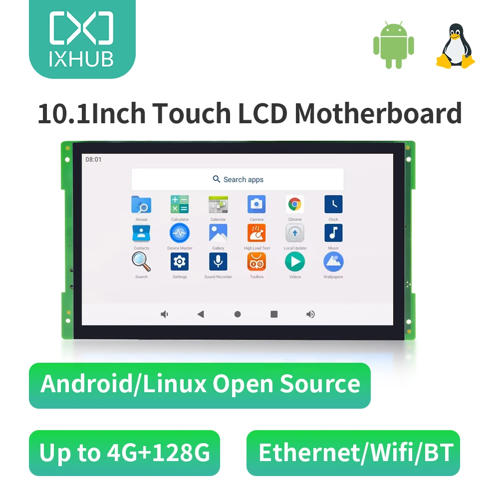 Monitor Touch Screen capacitivo HMI da 10.1 pollici con Display Android in grado di fornire servizi Google Play Linux Ubuntu Intelligent life