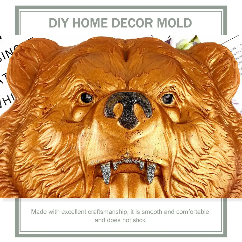 Bear Head Silicone Mold 3D Detailed Design for Epoxy Resin Crafting DIY Jewelry Accessories Desktop Decor Drop Casting Mold view 2