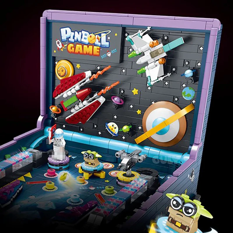 Pingball Game Go LED Bouwstenen 3D Space War Muziek Arcade Game Machine Baksteen Model Kit Speelgoed Jongens Volwassenen Kinderen Geschenken 2309 STUKS