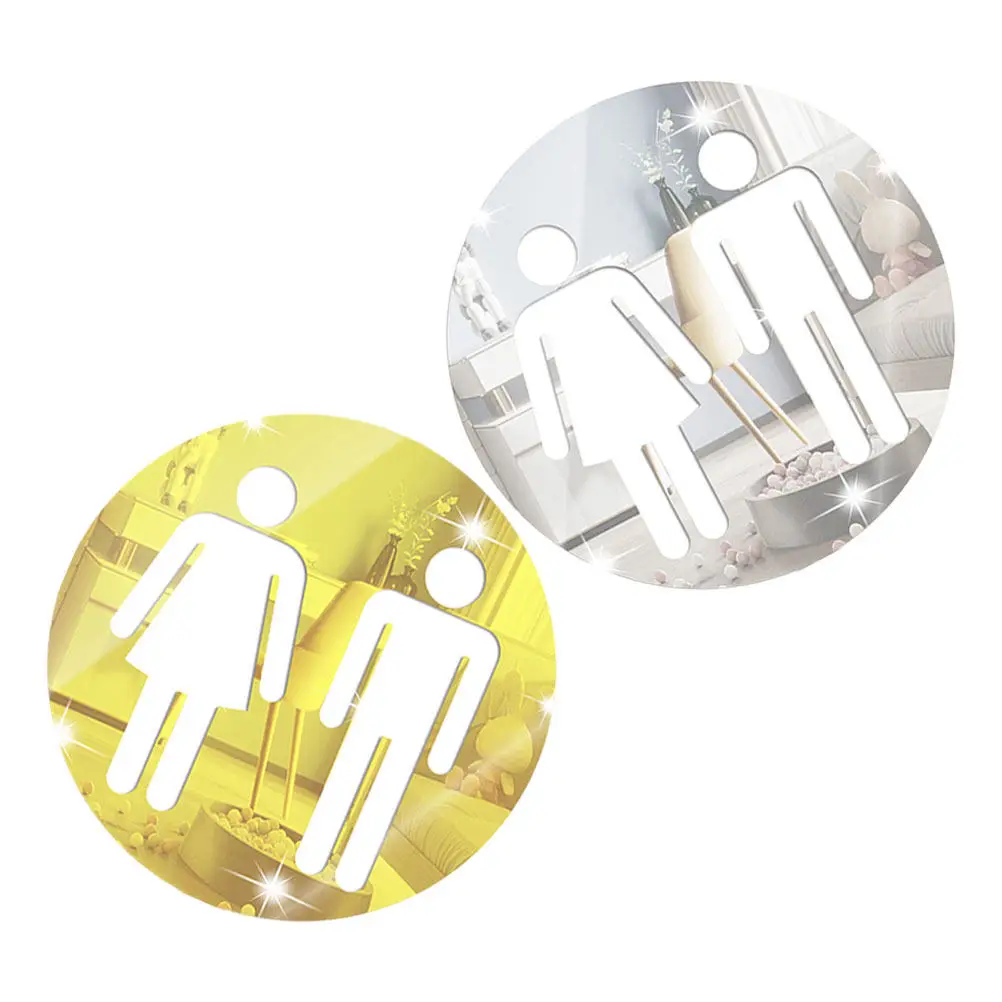 2Pcs Heavy Duty Unisex Toilet Signs Men Women Bathroom Door Stickers for Public Venues Cafes Offices Clear Symbol Modern - view 4