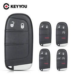 KEYYOU For Jeep Renegade Compass Cherokee Dodge Ram 1500 Journey Charger Chrysler 1500 2/3/4/5 Buttons Smart Remote Key Shell