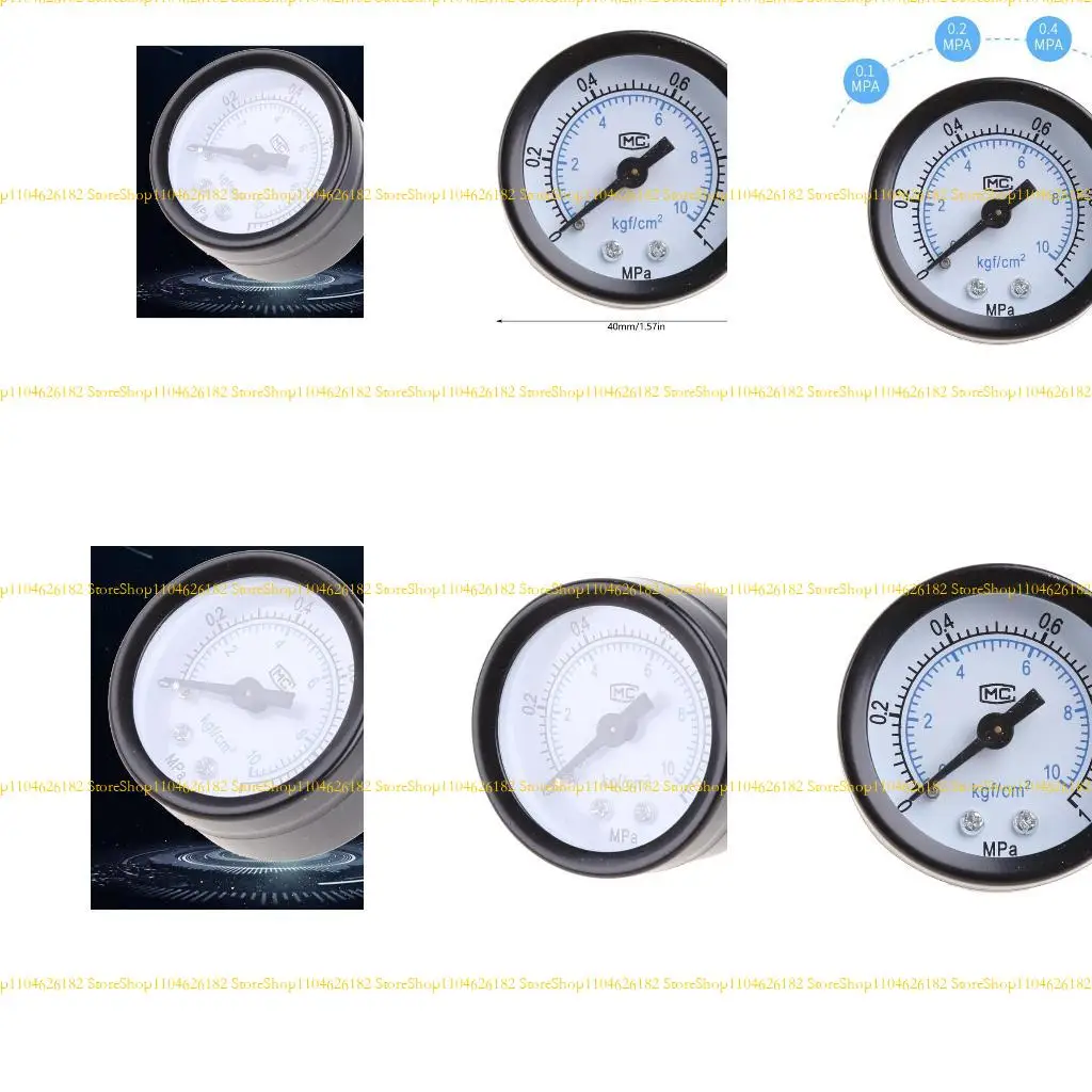 

Q2Q4 Mini Pressure Gauge 0-1.0 0-10kgf cm² Dual Mount 1/8 in Thread