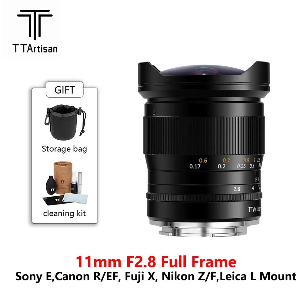 

TTArtisan 11mm F2.8 Full Frame Fisheye Wide Angle Lens for Sony E Mount Canon Fujifilm Nikon Leica Sigma Lumix Mirrorless Camera