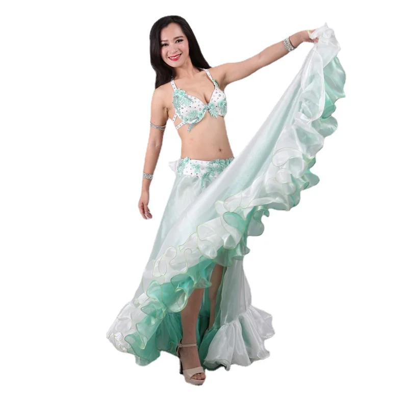 

Belly Dance Costume for Adults New Indian Dance Three-piece Set Big Skirt Modern Dance Costume