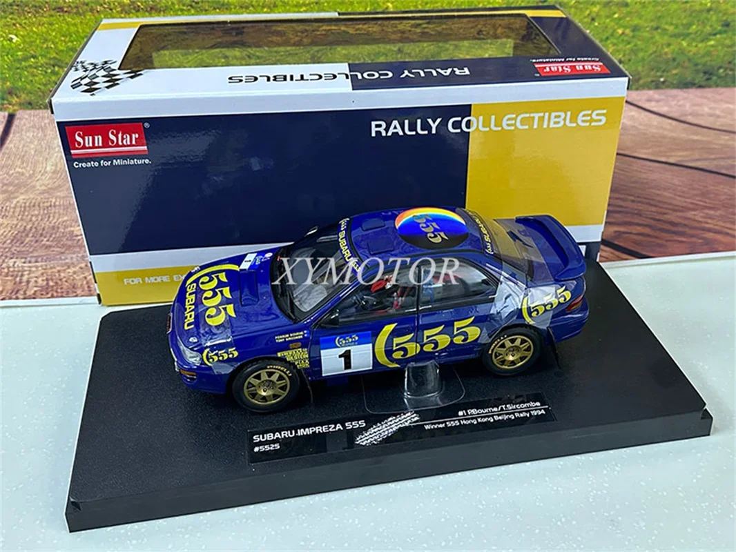 

Модель автомобиля Sunstar 1/18 для Subaru Impreza 555, WRC 1994, 1995, 1996, WRC, McRae, литые модели, игрушки, подарки, хобби, дисплей, коллекционные украшения