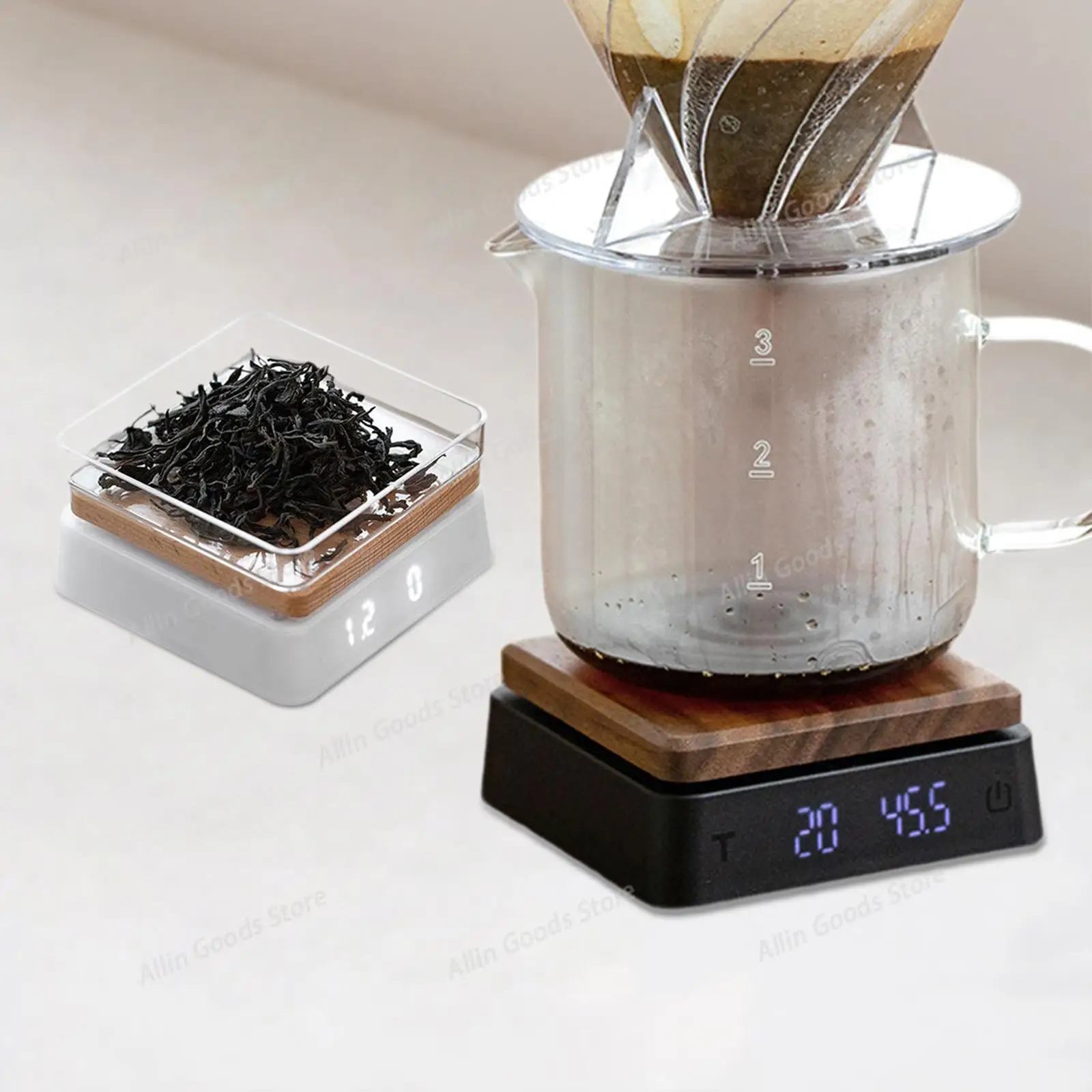 High-Precision Compact Coffee Weighing Device with Built-in Timer, Portable Handheld Weighing Instrument for Household Coffee