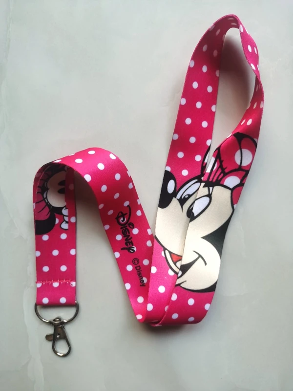 New 1 pcs Disney minnie  Lanyards Keys Neck Strap For Card Badge Key Chain Lanyard Key Holder DIY Hang Rope Keyrings