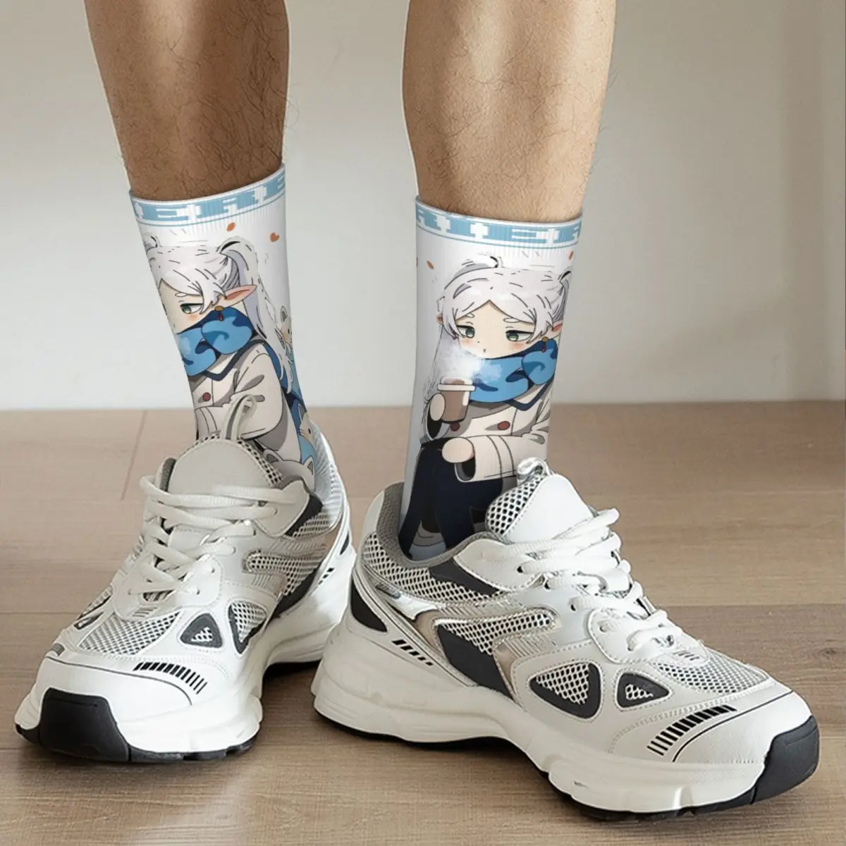 Chaussettes de sport respirantes Anime Sousou No Frieren pour hommes et femmes, chaussettes Hip Hop chaudes, hiver