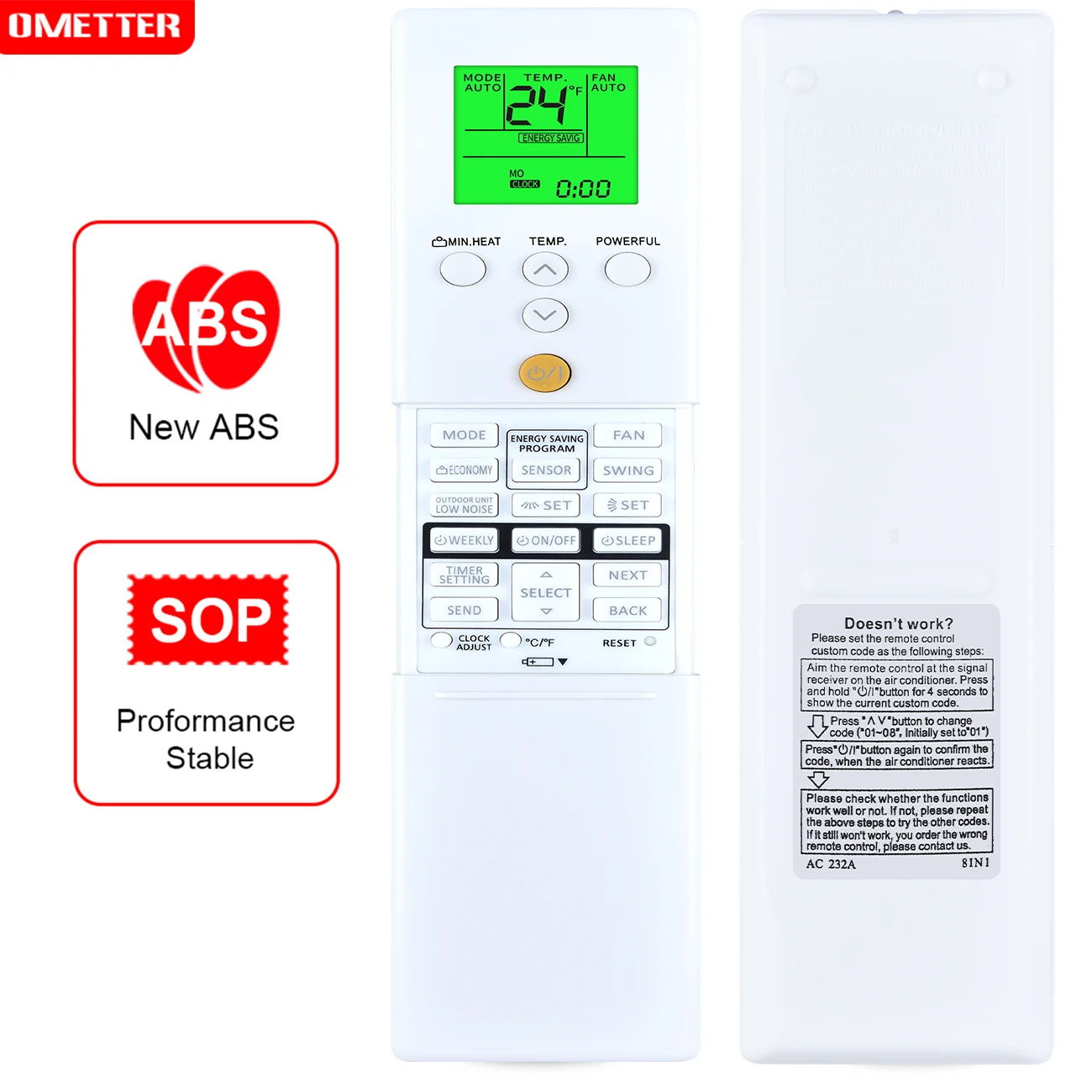 

COMPATIBLE FOR Fujitsu RISHI ENTERPRISES AC REMOTE LATEST REMOTE AC-232 IN WHITE COLOUR OGENRAL Remote Controller (White)