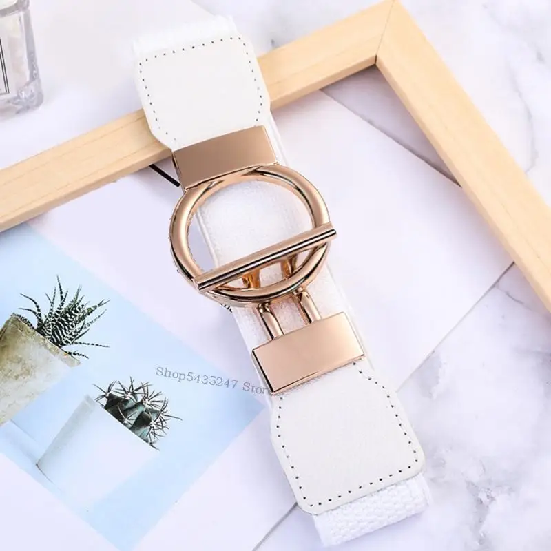 المرأة الحديثة الخصر Cincher Metal Buckles قابلة للتعديل مرنة الفرقة غير الرسمية الزي العادي H7ef