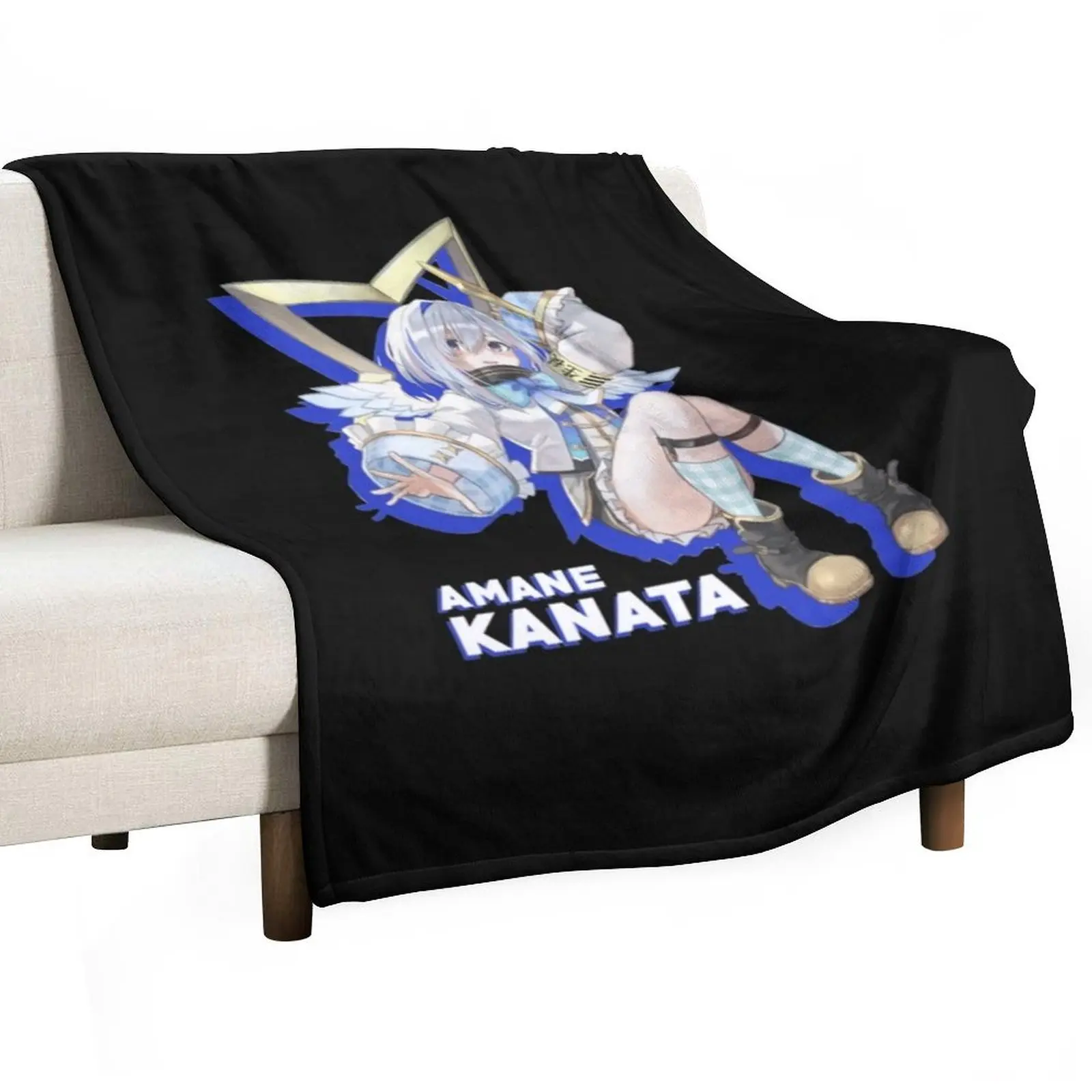 Hololive - Amane Kanata Throw Blanket Cute Plaid Sofa Throw Sofa Quilt Blankets