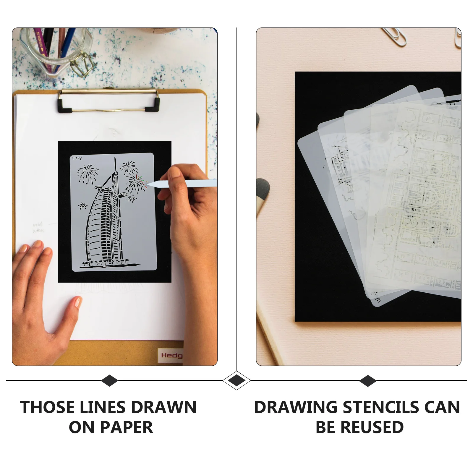 

2 set Diy Scratch Painting Set Kids Drawing Stencils Reusable Art Kit For Children Creative Coloring Craft Activity Game Gift