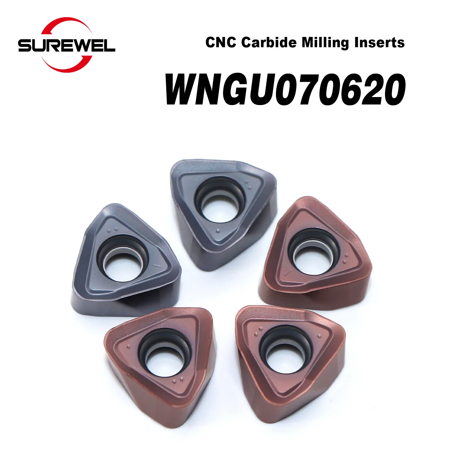 

WNGU070620ZER-PM Carbide hi-feed to Milling Inserts Double Face Cutter Stainless Steel Casting CNC Tools